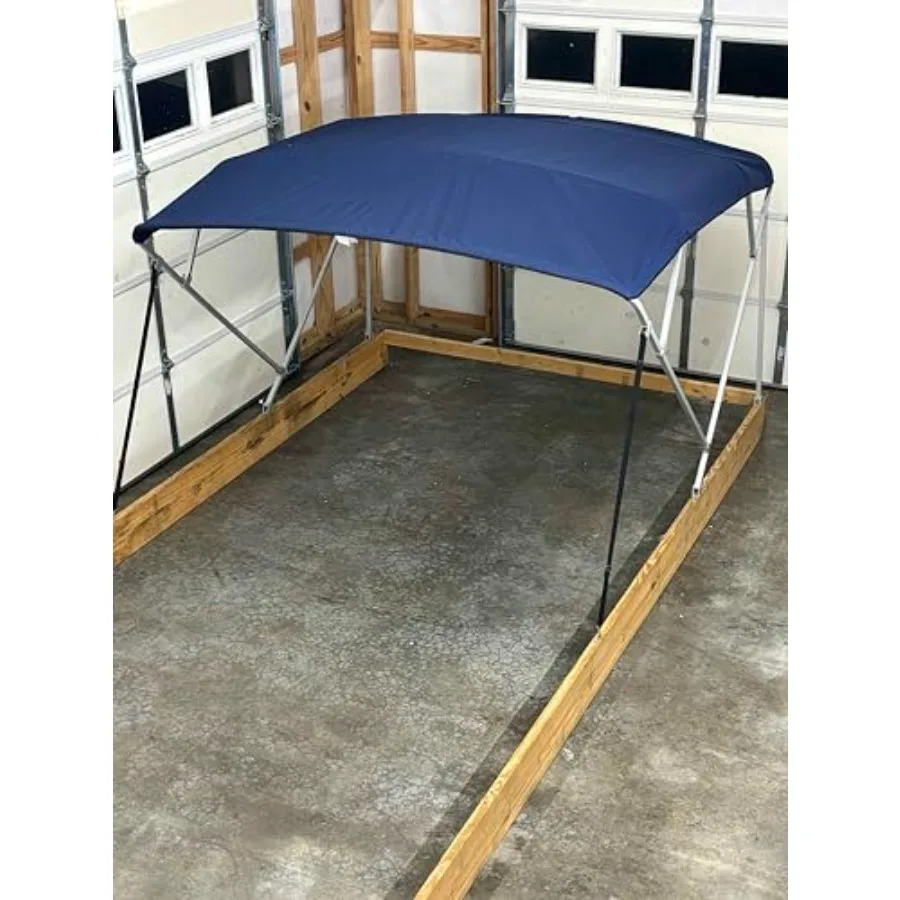 

Navy Blue Replacement Bimini Top Canvas with Storage Boot 10' Long x 8.5' Wide 16oz 4 Bow fits 97-103" Wide Zippered Sleeves Cu