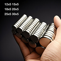 Super Strong Round Magnets 12/15/20/25/30x5mm Powerful Magnets for Fridge, DIY, Building, Scientific, Craft, and Office Magnets
