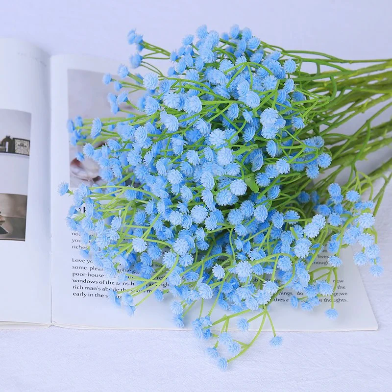 90 Köpfe künstlicher Blumenstrauß 61 cm Kunststoff Gypsophila gefälschte Blume für Heimdekoration Hochzeit Party Dekorationen Vase Zubehör – Detail 9