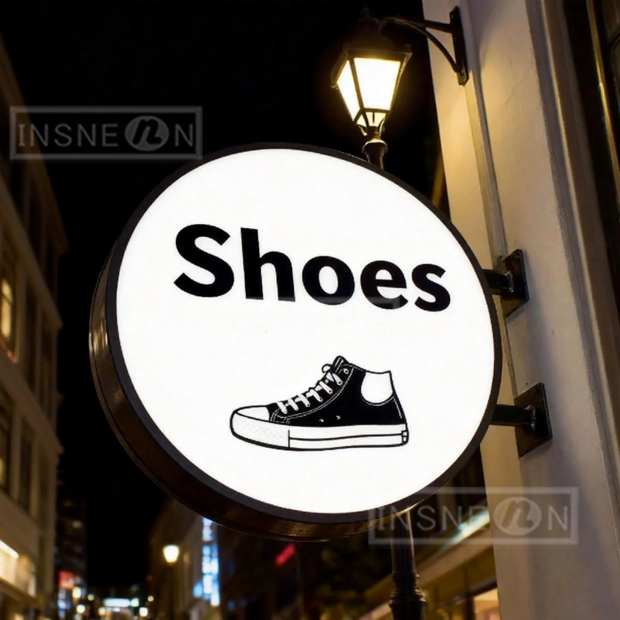 Custom Light Box Sign with Your Text or Logo,For Shoes‑Footwear Fusion Shop, LED Coffee Bar Business Storefront Sign