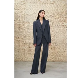 Three Piece Women's Suit Solid Color Casual Business Single Breasted Suit Bags and Coats for Ladies Formal Pants Sets