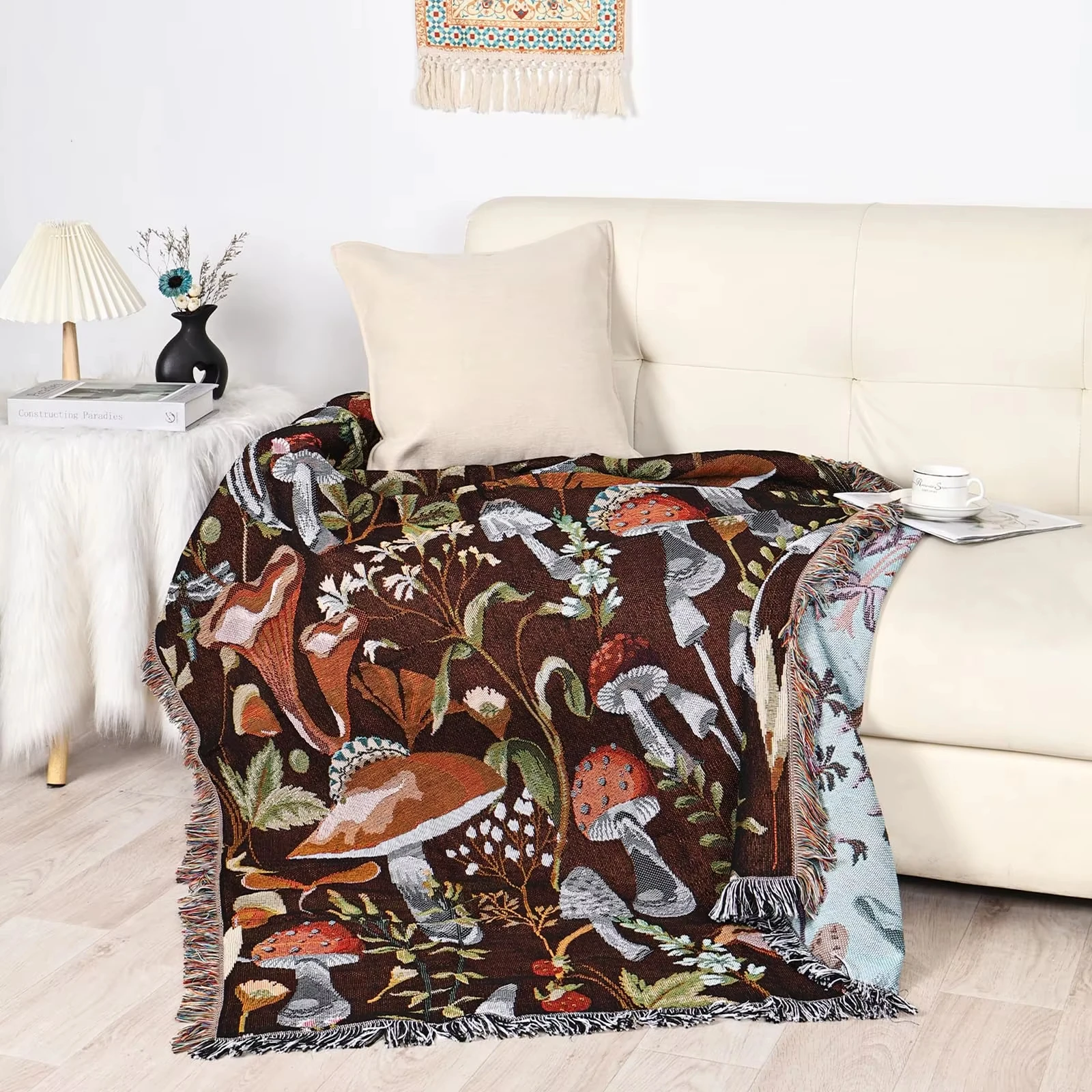 Custom Promotional Comfortable Bohemian Style Double-Sided Cotton Room Decoration Outdoor Double-Sided Blanket