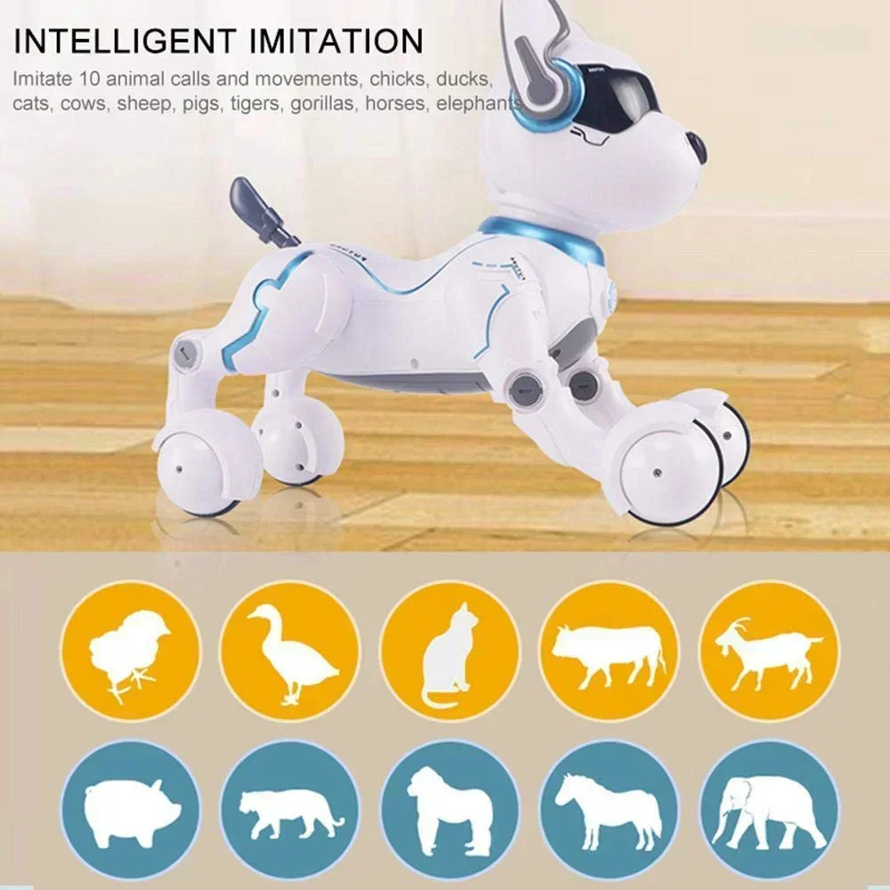 Brinquedos de controle remoto cão inteligente falando caminhada dança interativo animal de estimação filhote de cachorro robô cão rc robô controle de voz brinquedo inteligente para crianças
