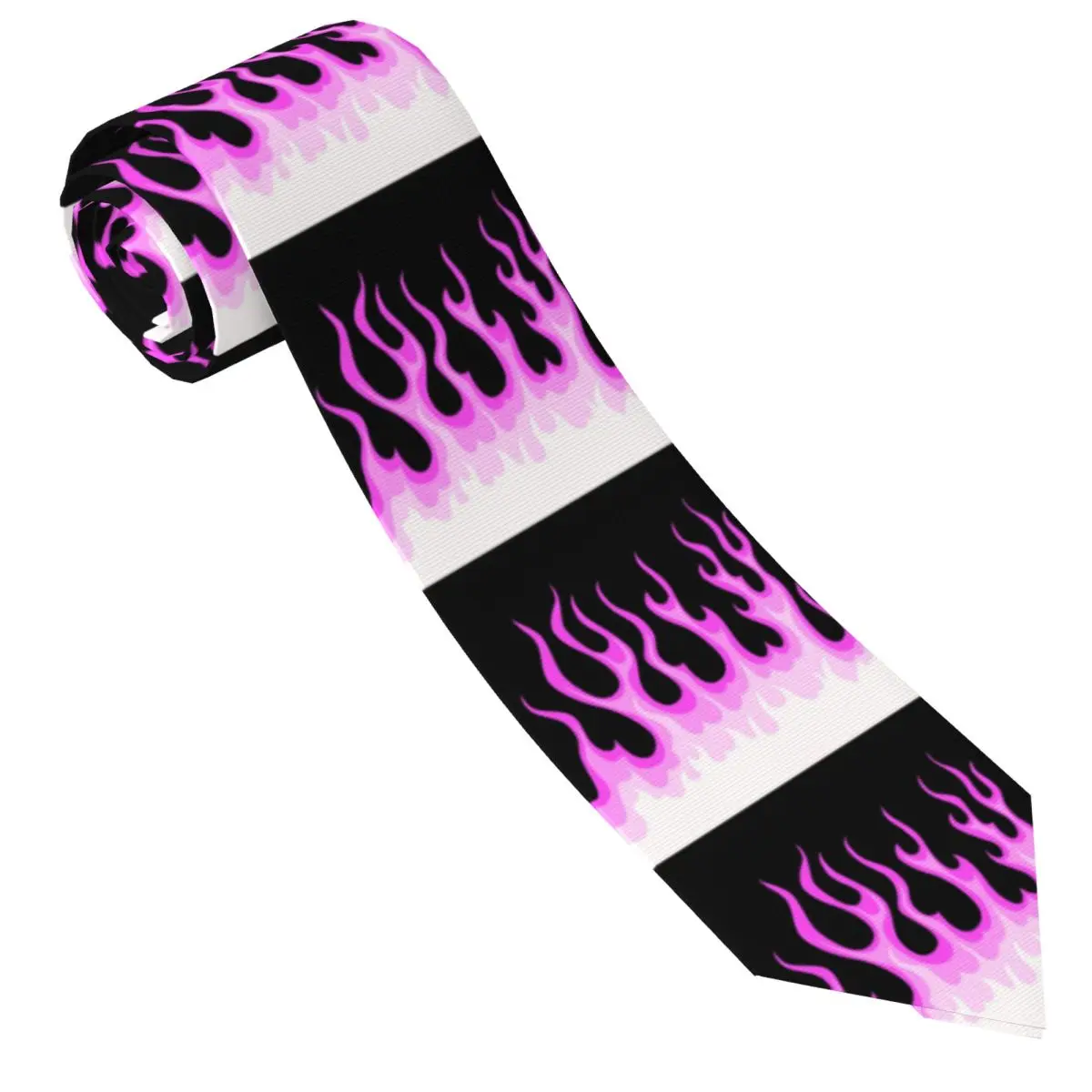 Custom Pink Hot Fire Racing Flames Fashion Tie Mens Mens Suit Tie For Thanksgiving Day