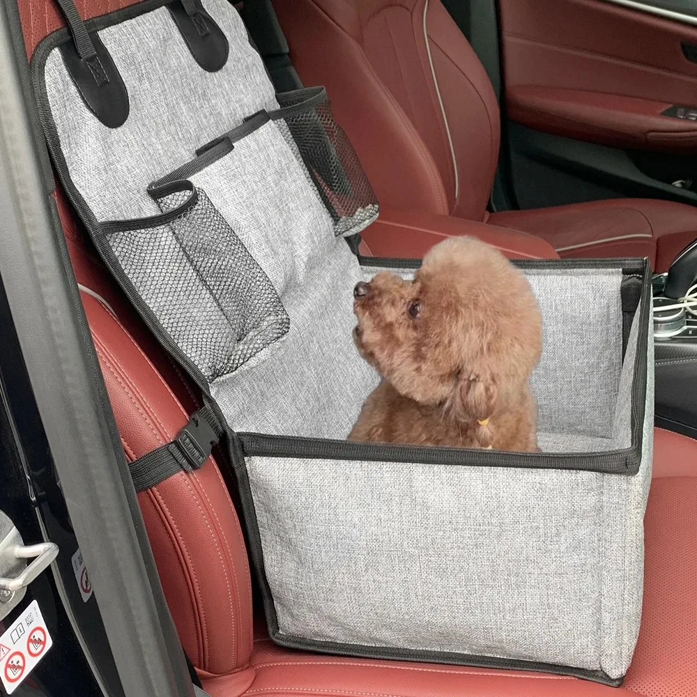 

Dog Car Seat,Puppy Booster Seat for Car Front Seat with Storage Pockets,Pet Booster Car Seat for Small to Medium Dog