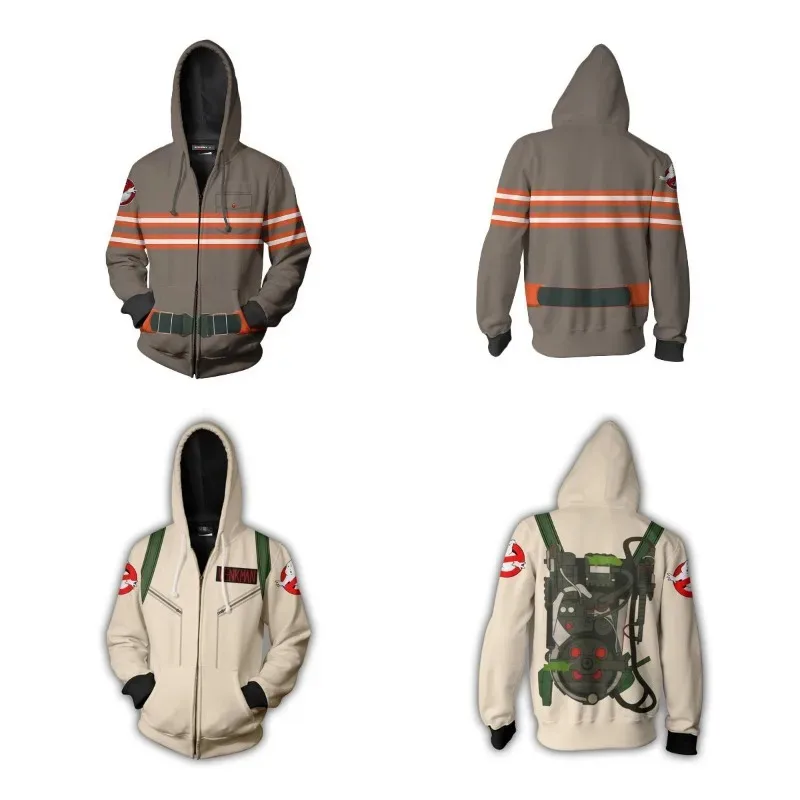 

Толстовка с капюшоном для косплея Ghost Buster, свитер, пальто на молнии