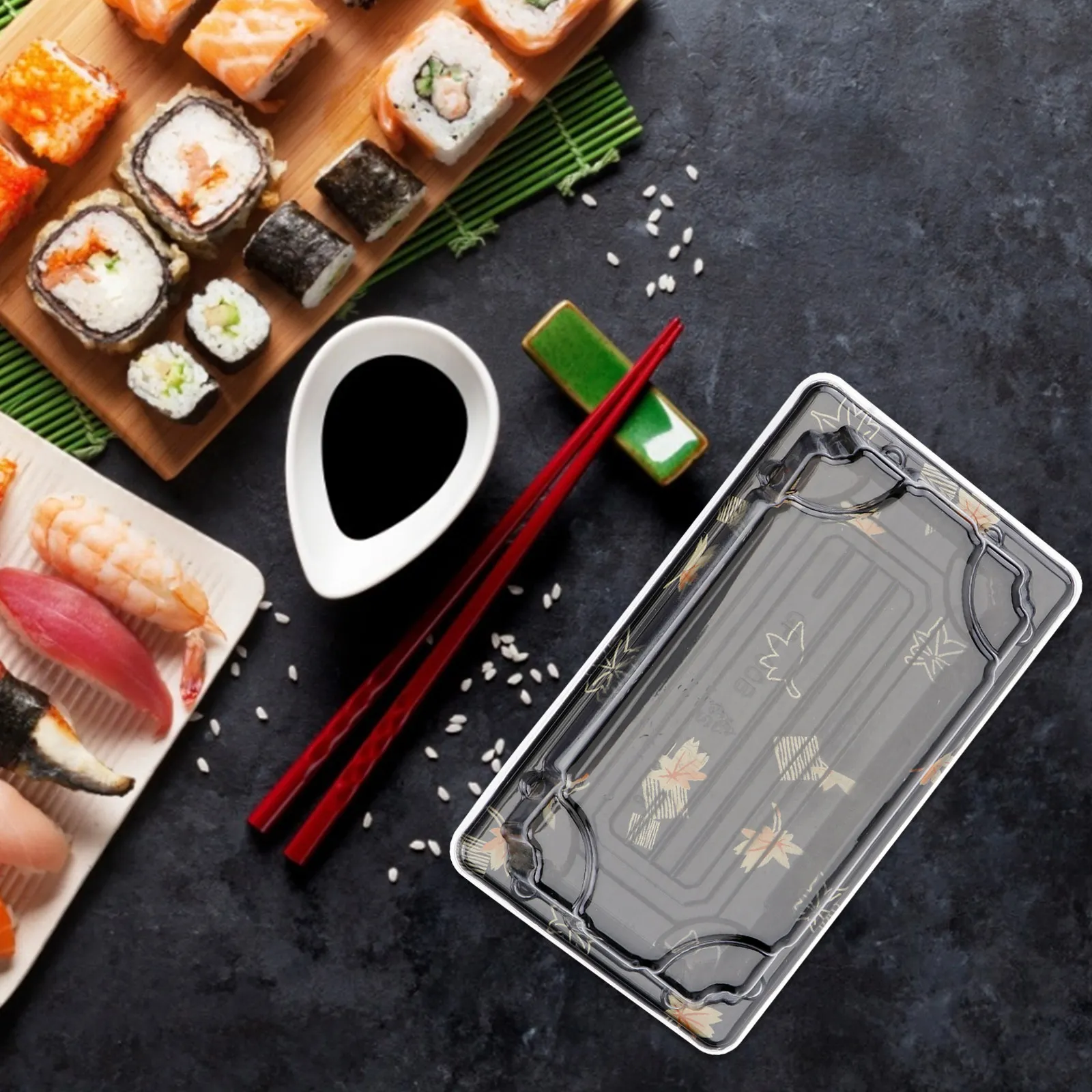 100Pcs Disposable Sushi Take Out Boxes Thickened Leak Proof Eco Friendly Food Safe Pulp Containers for Leftovers Fries Burgers
