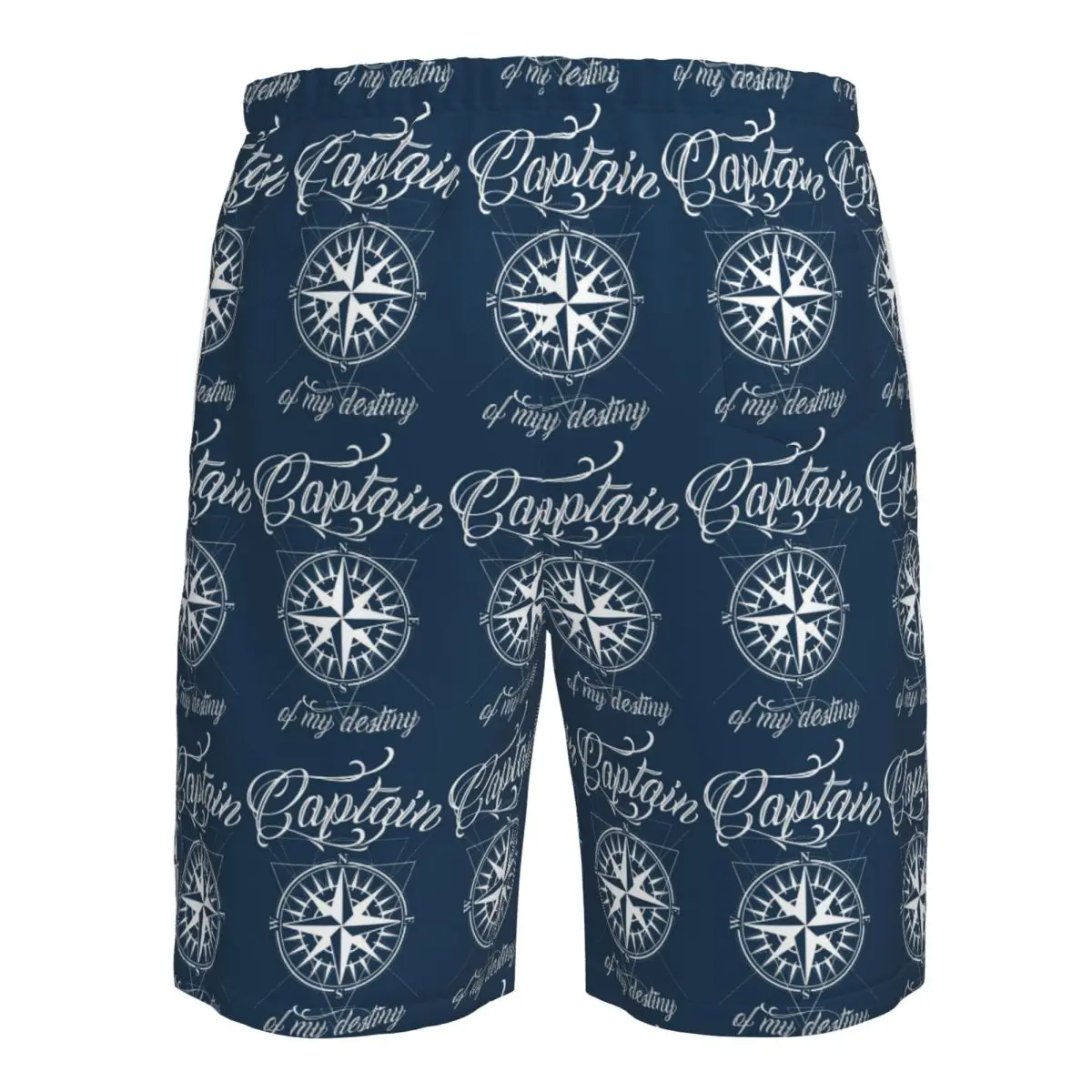 Celana Pendek Pria Motif Kompas Kapal Jangkar Pantai Kasual Cepat Kering untuk Berenang Musim Panas