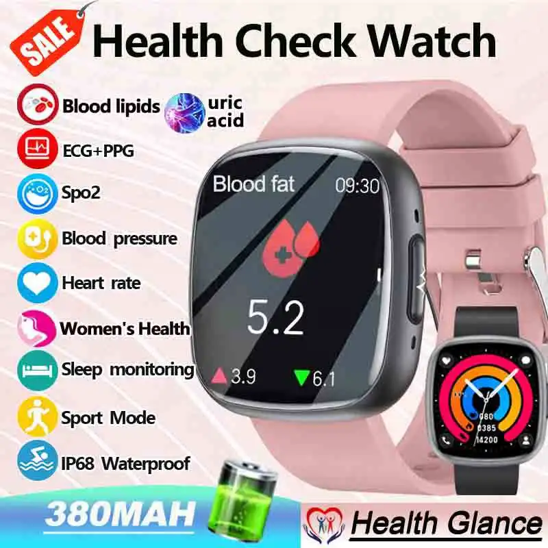 

2025 New Accurate Measure SmartWatch Men Women Women's Health Blood Oxygen Lipids Uric Acid ECG Blood Pressure Health SmartWatch