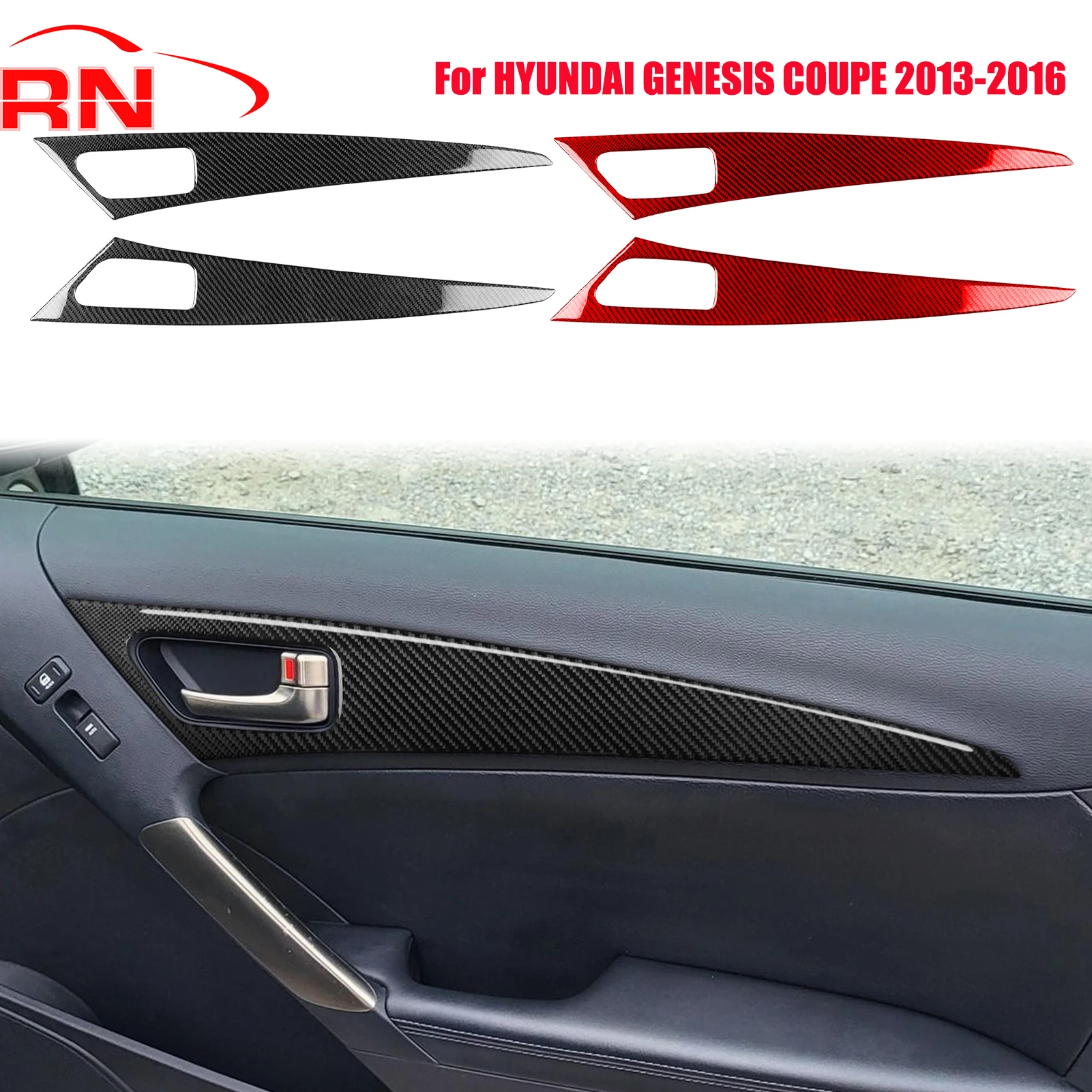 

Для Hyundai Genesis Coupe 2013-2016 модифицированные дверные панели автомобиля из углеродного волокна, аксессуары для интерьера, декоративные наклейки