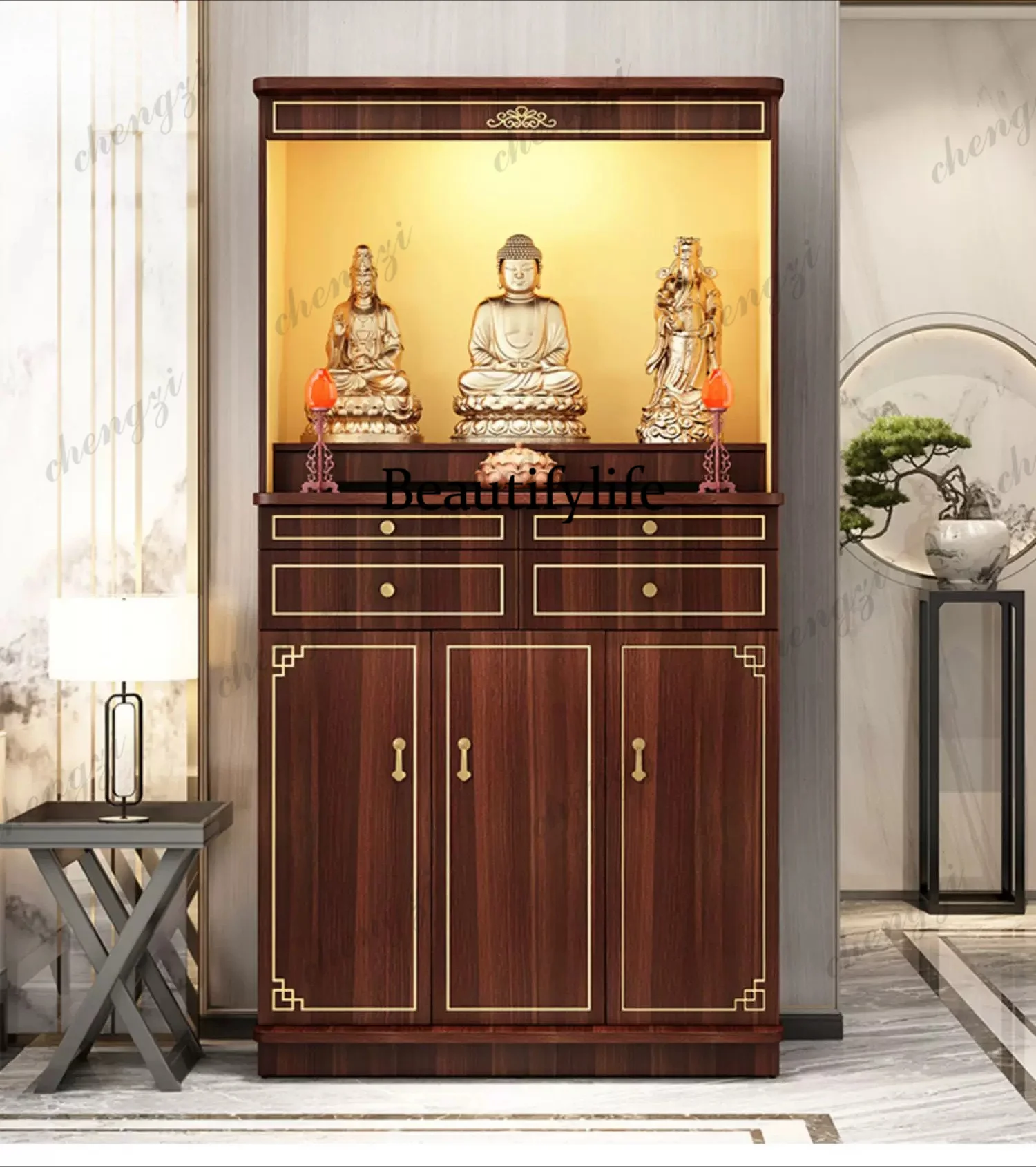 Chinese-style offering table Buddhist platform household large economical new Chinese-style God of Wealth offering table