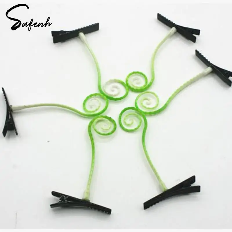 1PC Mini Bean Sprout Hair Grips Kids Sweet Girls Plant Grass Hairpin Printing Hair Clips Claw Kids Hairpins Hair Styling Tool