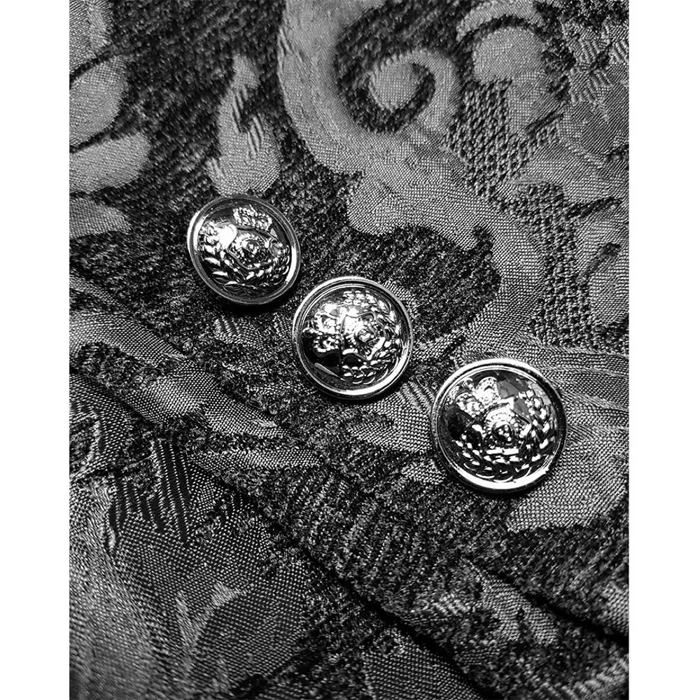 New Gothic Sle Medeival Retro St Punk Tail Coat Medium Length Embroidered T Women's Faion Autumn Polyester