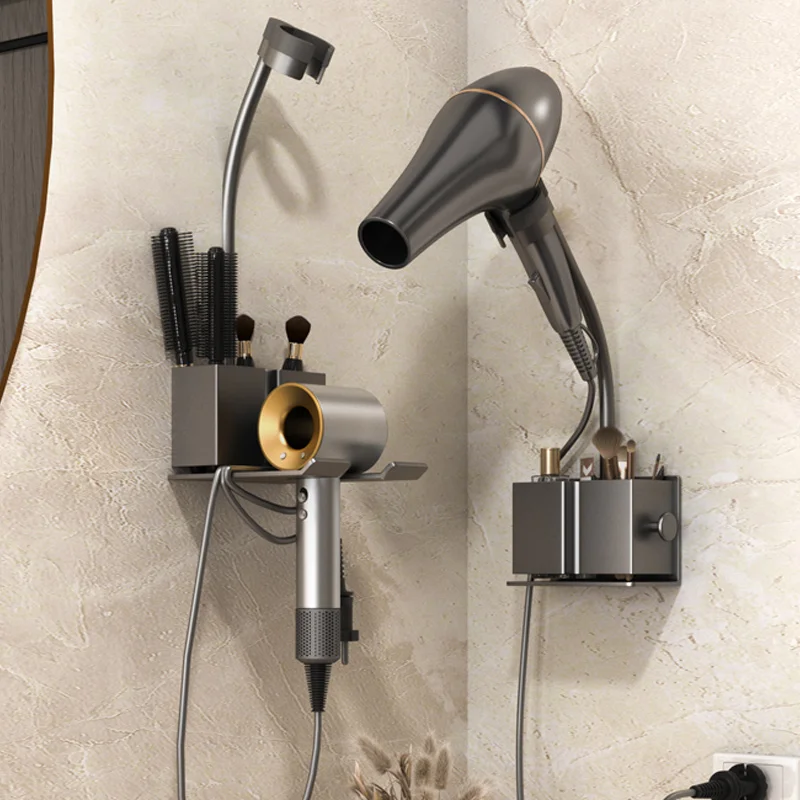 

Hair Dryer Holder Wall Dryer Cradle Straightener Stand Organizer Storage Box Toilet Blower Holder Bathroom Shelves Duct hanger