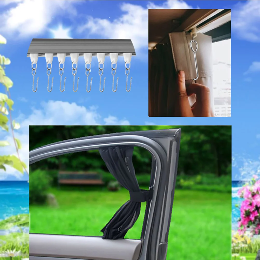 

120Pcs Sunshade Curtain Hooks Strong Load Bearing Easy Install Rustproof Smooth Sliding Home Hanging Hooks Silver