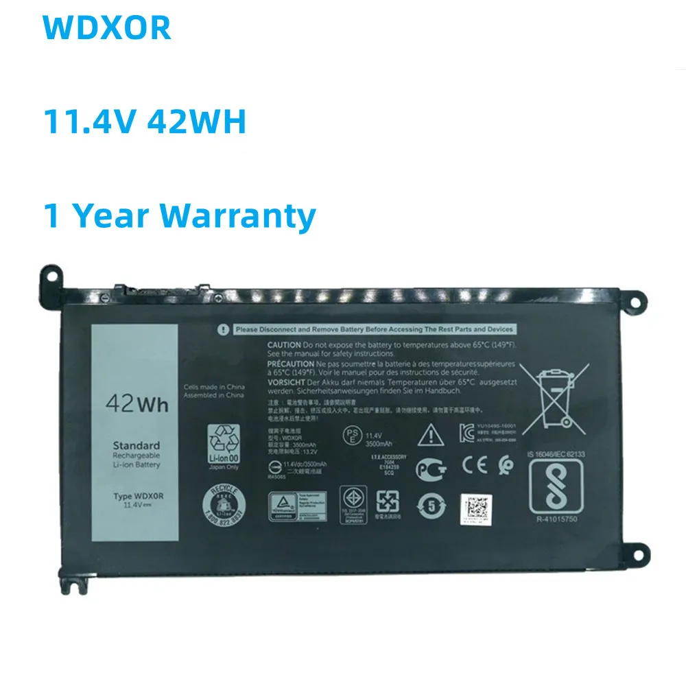 wdx0r bateria para dell inspiron 13 5000 5368 5378 7368 7378 14 7000 7560 7460 5468 15 7560 5538 5567 5568 p61f t2jx4 3crh3 wdxor 01