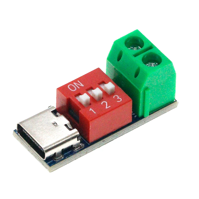 USB-C PD Trigger Decoy Module PD QC Fast Charge Trigger Board Type-C Adjustable Power Delivery OutputUpTo12V Power Supply Module