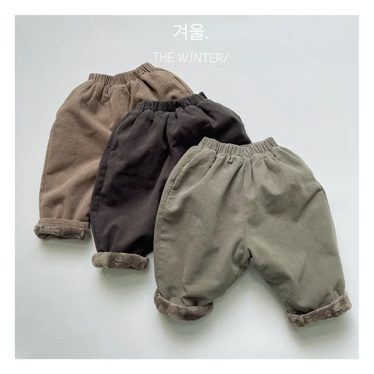 

Winter New Children's Snowflake Velvet Radish Pants Children's Retro Sunflower Thickened Trousers 2025