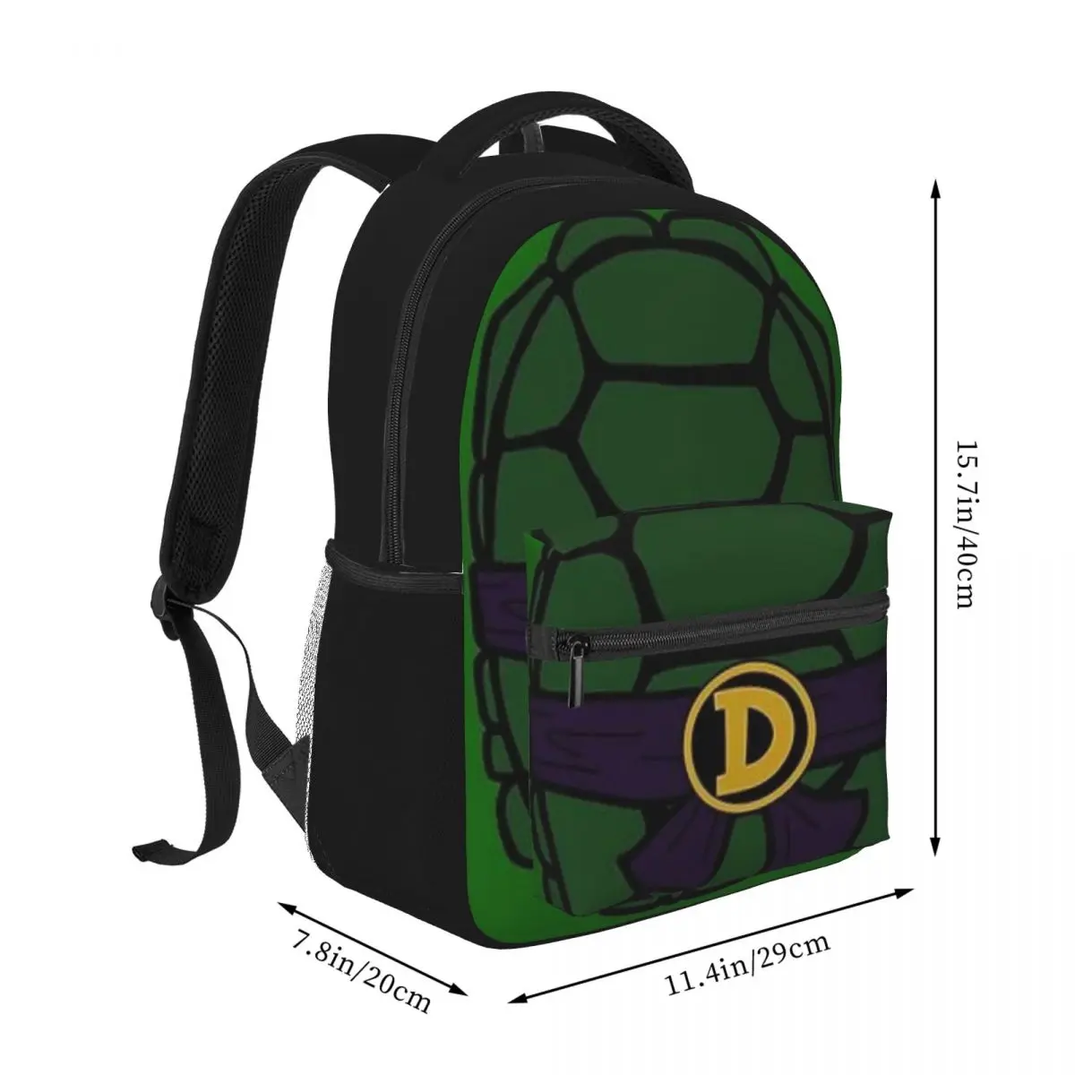 Ninja tartaruga donnie saco de escola mochila para adolescente das mulheres dos homens crianças mochila à prova dwaterproof água 16 polegada