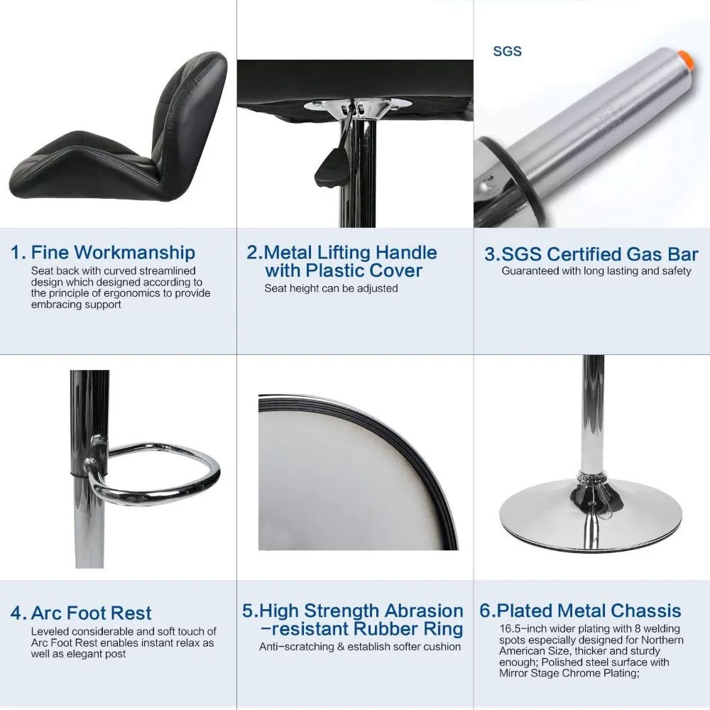 Bartafelset van 3 verstelbaar rond bureau en 2 draaibare pubkrukken voor thuiskeuken Bistro Bars Wijnkasten