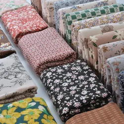 Baby's Flannel Fabric Cartoon Flower Print 100% Cotton Brushed Flannel Tissue For Garment Shirt Pajamas DIY Handmade
