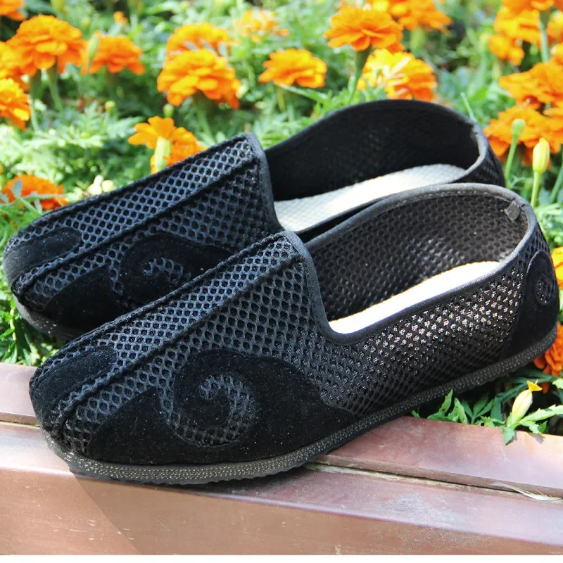 

Summer Breathable Manual Rubber Soles Taoist Shoes Chinese Traditions Footwear Tai Chi Shoes Kung Fu Wushu Shoes