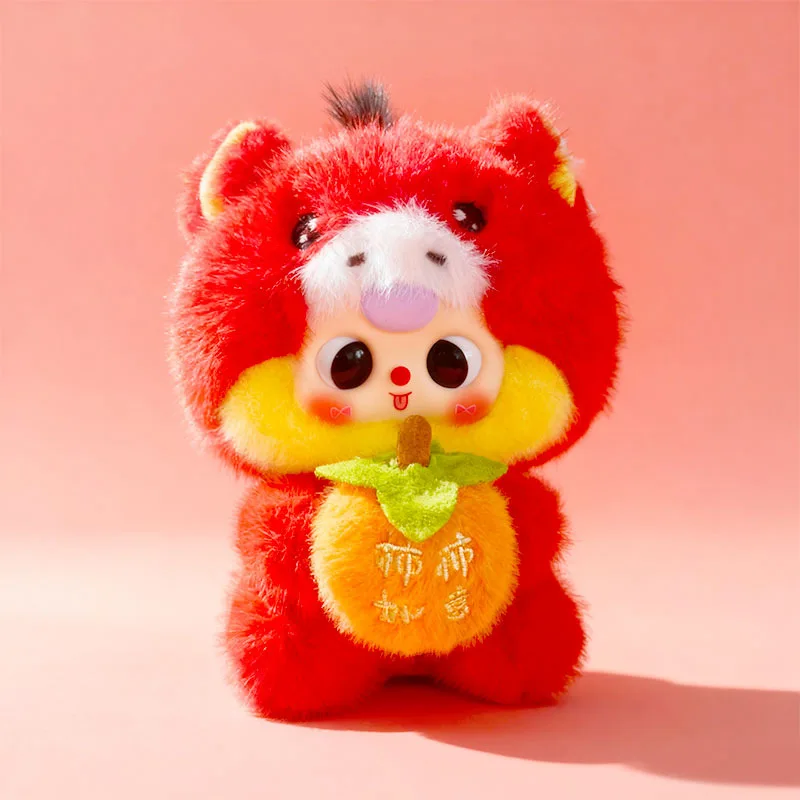2026 Jaar Kawaii Baby Paard Opknoping stuk Hold Persimmon Speelgoed van het Paard Mascotte Pop Vinyl Pop Nieuwjaar Zodiac Pop Gift
