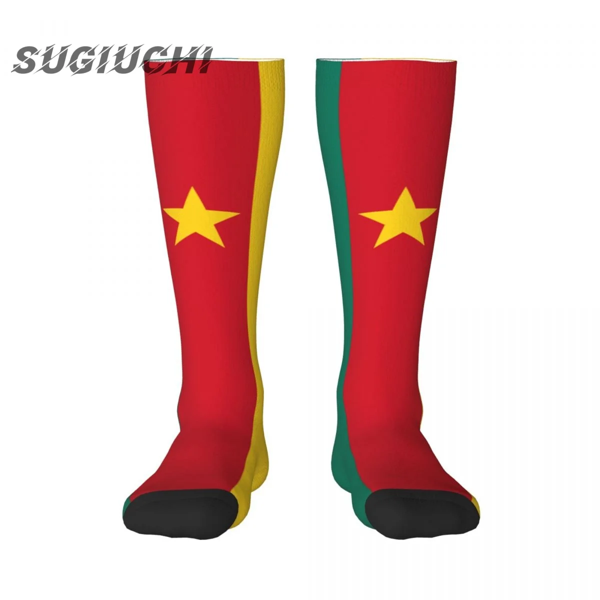 Cameroon Vlag Polyester 3d Bedrukte Sokken Voor Mannen Vrouwen Casual Hoge Kwaliteit Kawaii Sokken Straat Skateboard Sokken