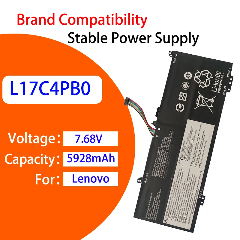 

7.68V 5928mAh Laptop Battery L17C4PB0 L17M4PB0 for Lenovo 530s-14IKB 530s-15IKB Smart Chip Safety Protection Stable Output
