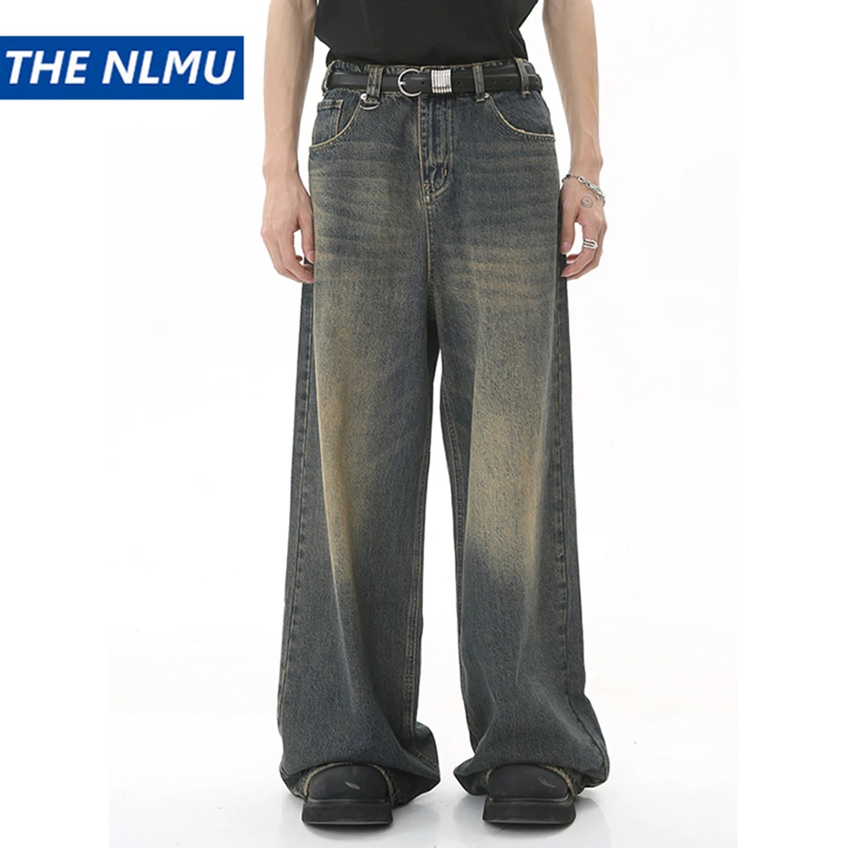 

Men's Vintage Blue Baggy Jeans Male Black Loose Straight Denim Pants Y2K Casual Jeans Trousers