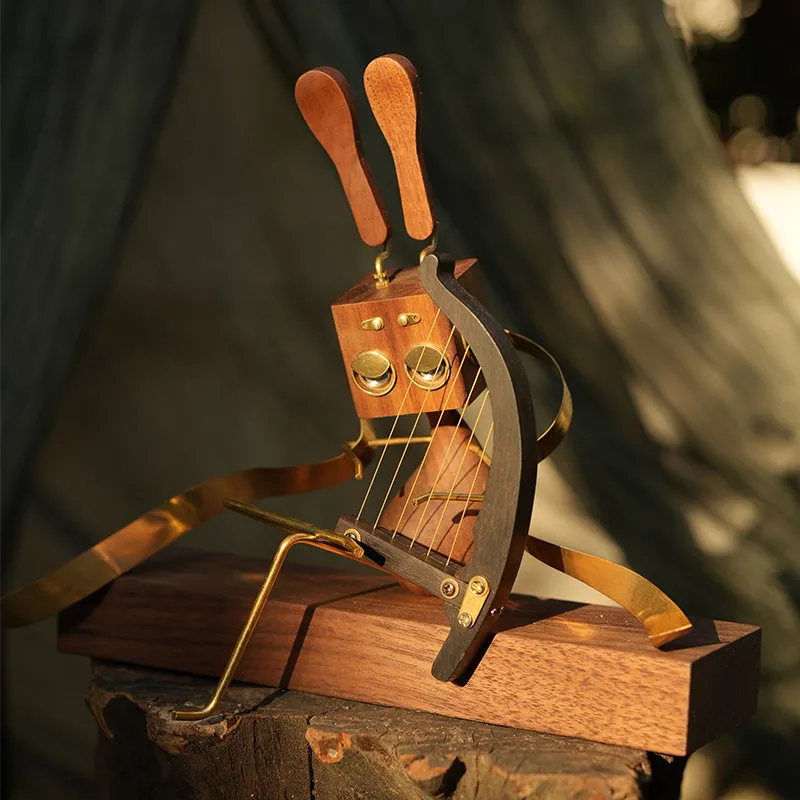 Black walnut rabbit, home decoration, high-end niche gift, new Chinese figure.