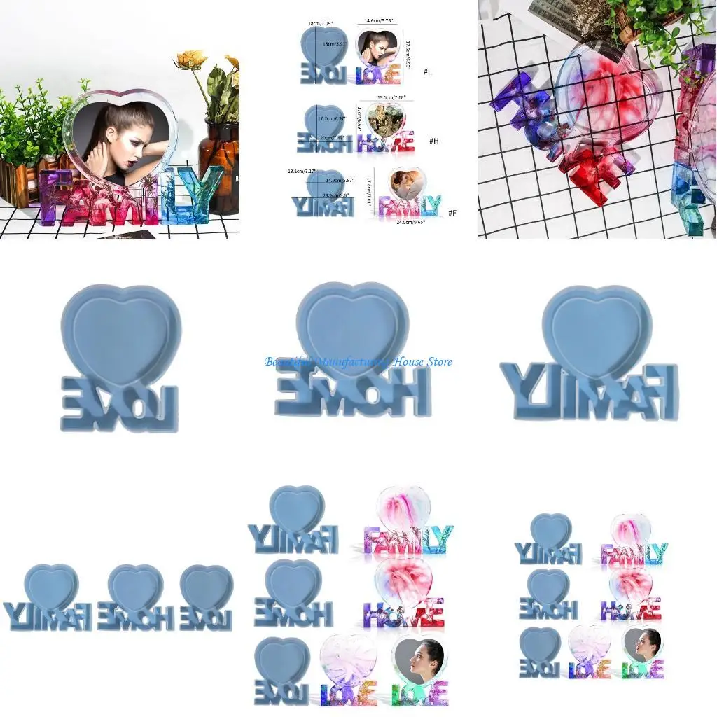 

E56A Photo Frame Silicone Mold DIY Craft Epoxy Resin Casting Molds Love Home Family