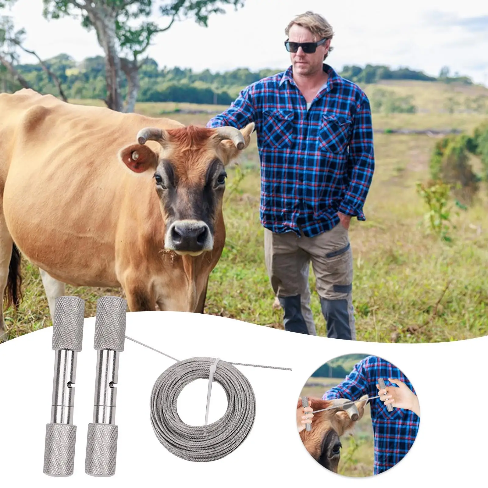 Sheep Horn Wire Saw Stainless Steel Dehorner Horn Remover Livestock Cattle Bull Removal Tool For Farm Hiking Garden Yard Picnics