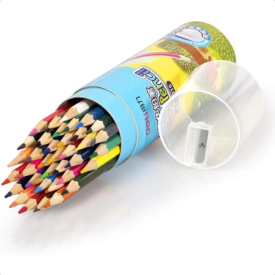 

Deli 36 Pack Colored Pencils with Builtin Sharpener in Tube Cap Vibrant Color Presharpened Pencils for School Teachers Soft Cor