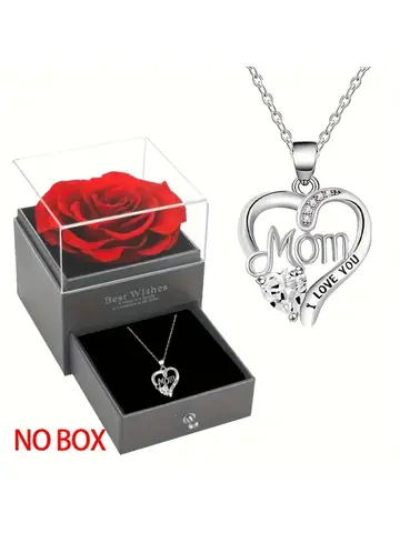 Estilo elegante em forma de coração pingente colar oco design festa de presente do dia das mães adequado para melhores amigos sem caixa