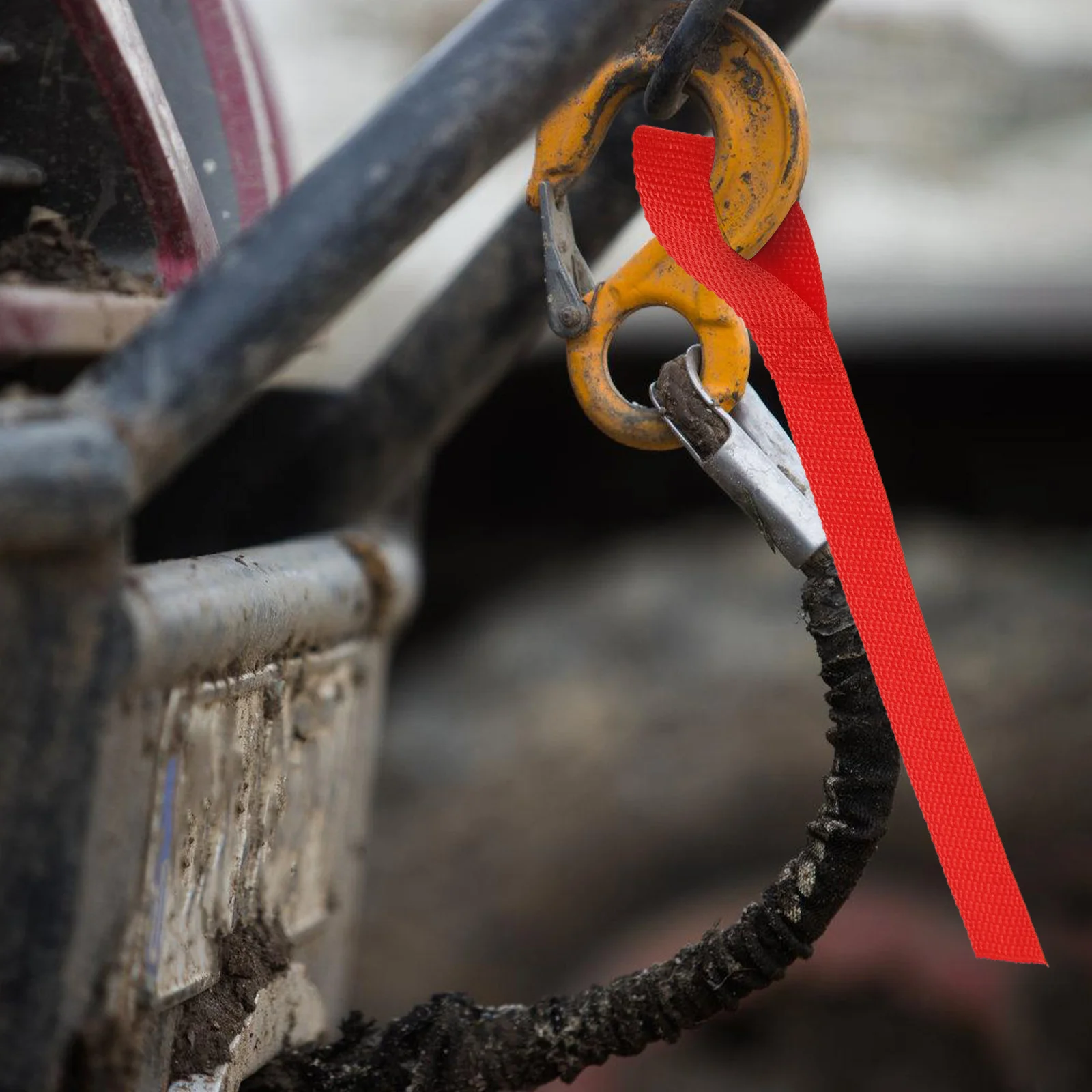 

4pcs Winch Rope Belt Strap Trailer Traction Rigging Pulling Red Towing For Trucks Heavy Duty Webbing Stable Attachment Versatile
