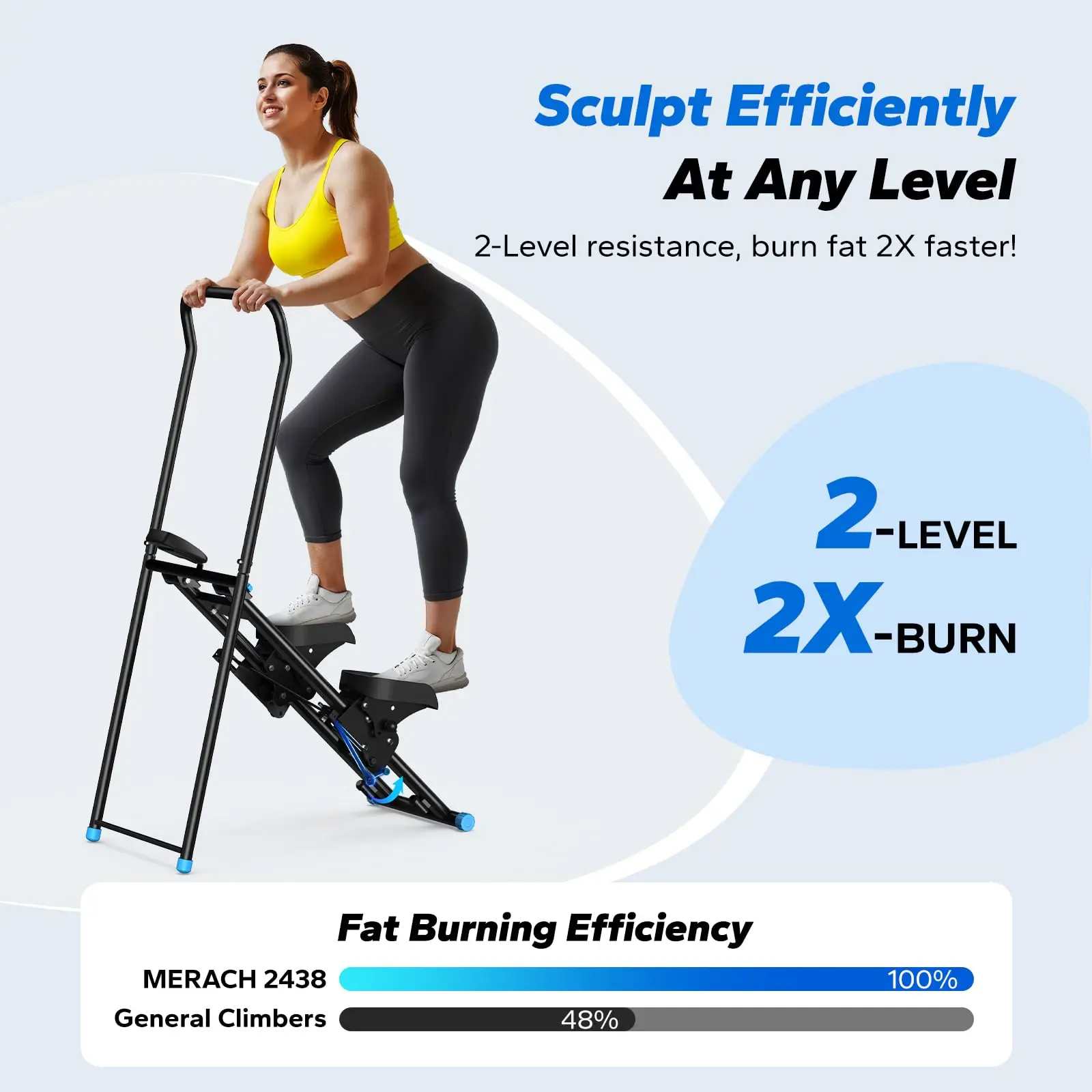 Stair Stepper with Adjustable Resistance, Foldable Stair Climber