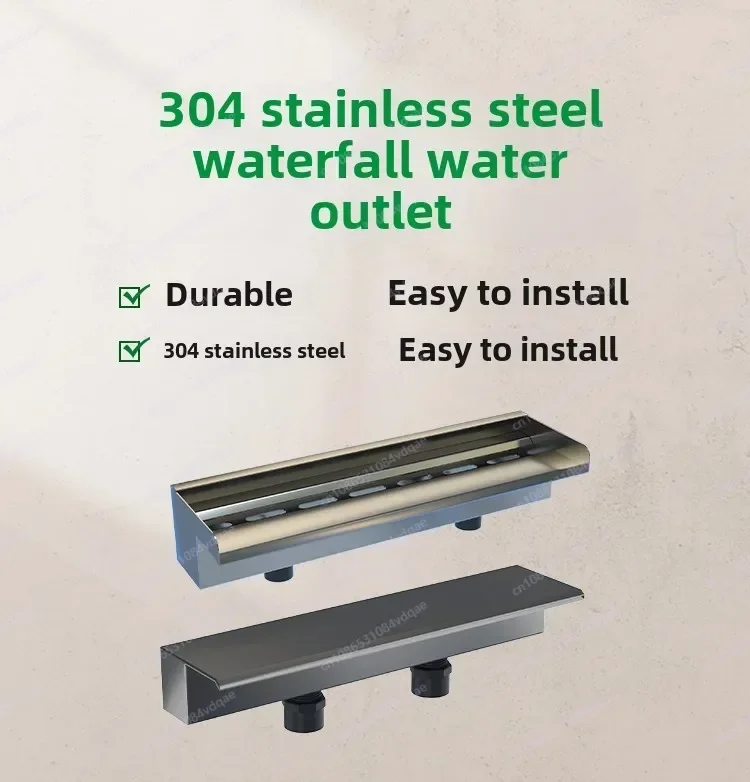 Stainless steel waterfall fish pond water curtain landscaping flowing water wall landscape courtyard outdoor fountain