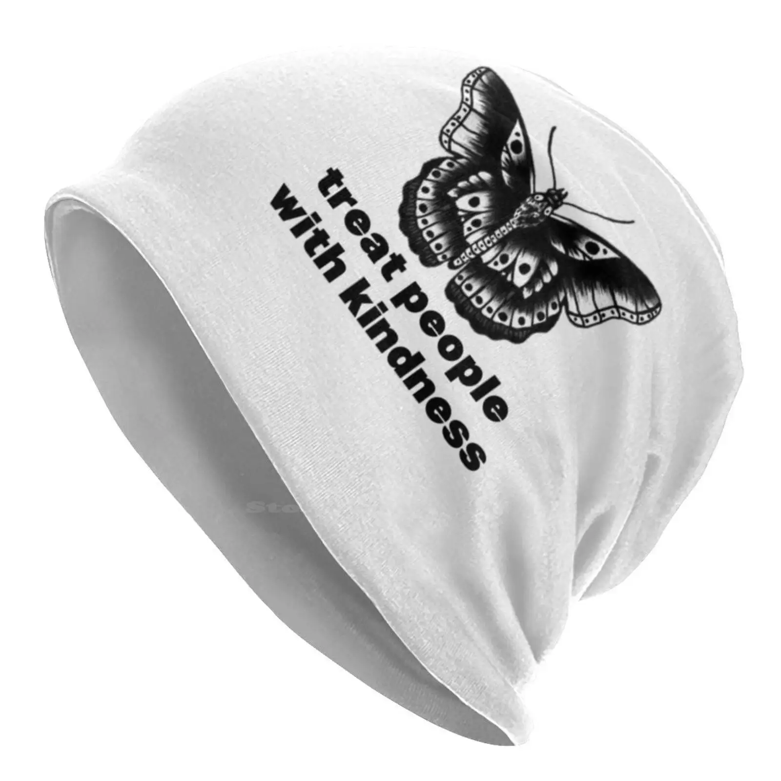 Tpwk Knitted Hat Warm Beanie Outdoor Caps Tpwk Treat People With Kindness Tattoo 1d Fine Line Hs