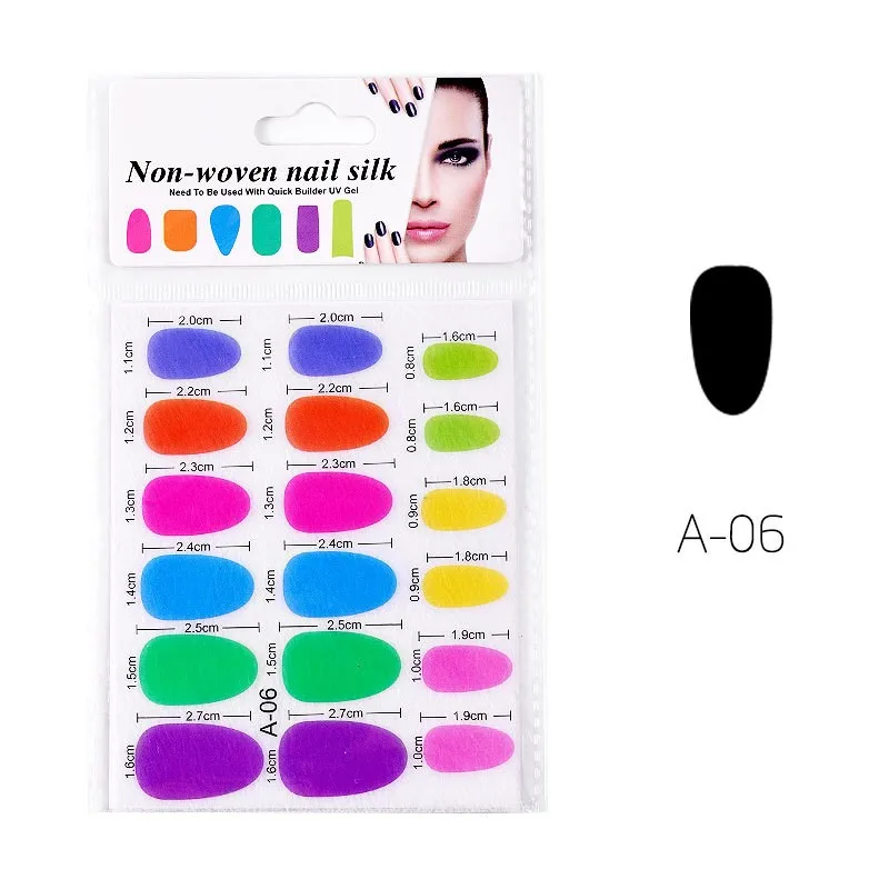 1 bolsa de extensión de uñas de fibra de vidrio de seda con tarjeta de forma para uñas de construcción de fibra de Gel UV, envoltura no tejida, accesorios de manicura