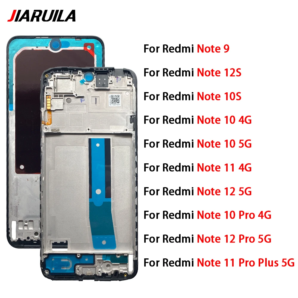 LCD Front Housing Middle Frame Screen Bezel Cover Holder For Xiaomi Redmi Note 9 10S 10 11 Pro Plus 12S 12 Pro 5G 4G