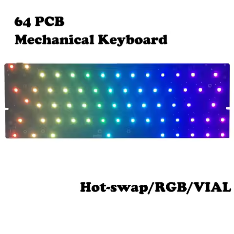 Hot-Swap 64RGB Mechainical Keyboard Custom PCB Compatibal With GH60 Wooting 60he RAKK PCB Kit optional