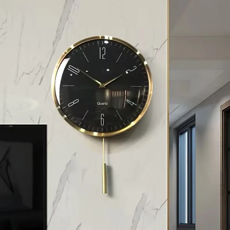 

Nordic Wall Clock Modern Design Home Creative Metal Wall Clocks Silent Pendulum Clock Light Luxury Living Room Decoration Gift