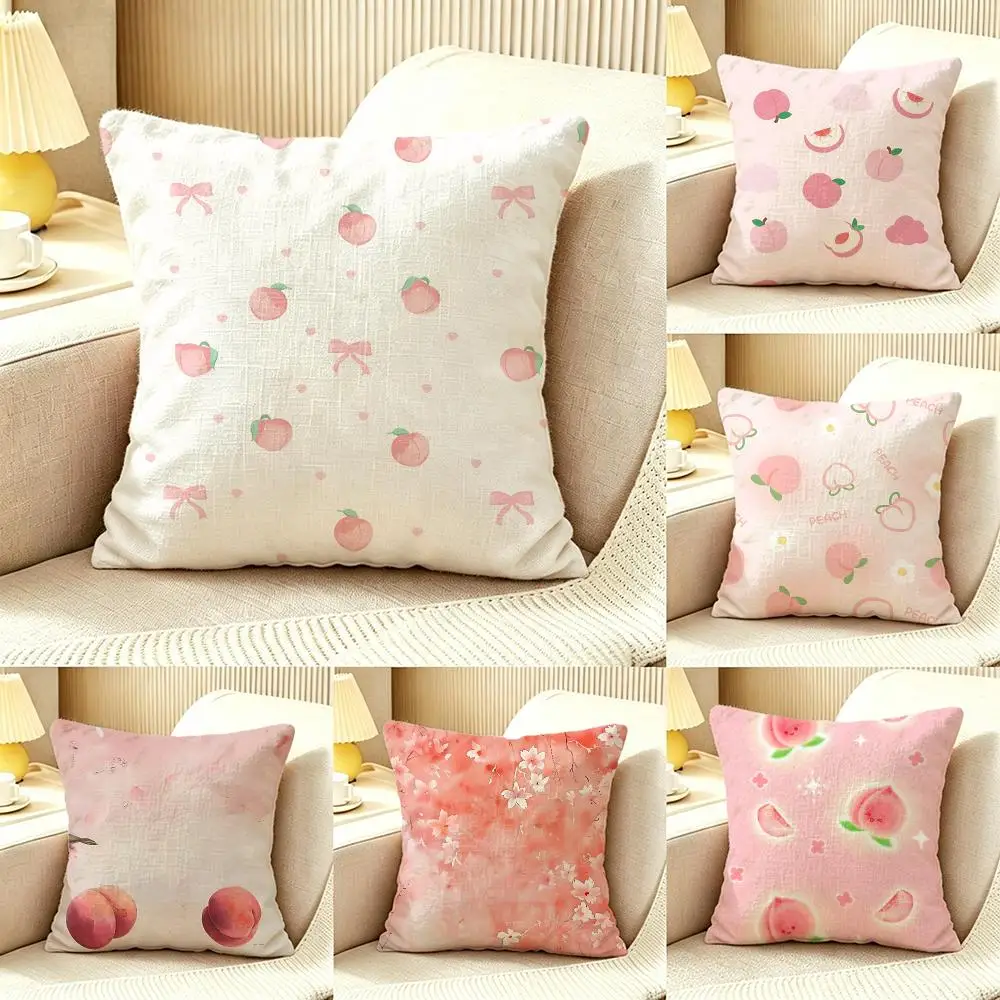 fruit Peach Cushion Cover Pillow Cover Nordic Minimalist Throw DoubleSided Print Cushion Case for Sofa Bedroom Decor