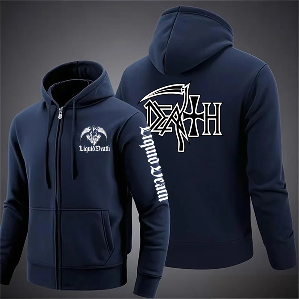 Death Rock Band Heavy Metal Printed2025New Men's Spring Autumn Coats Sleeve Leisure High Quality Sweatshirt Zipper Hooded Jacket - Image 2