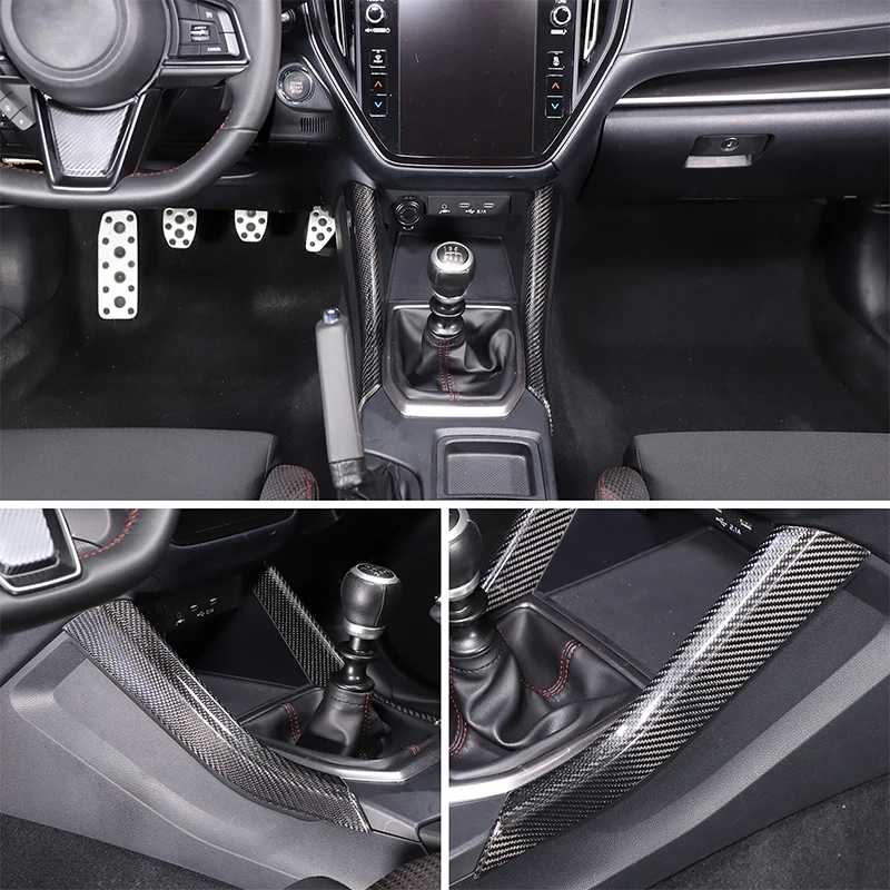 Real Carbon Fiber For Subaru WRX VB / Levorg VN 2022+ Center Console Gear Shift Side Trim Strips, Car Interior Mod Accessories