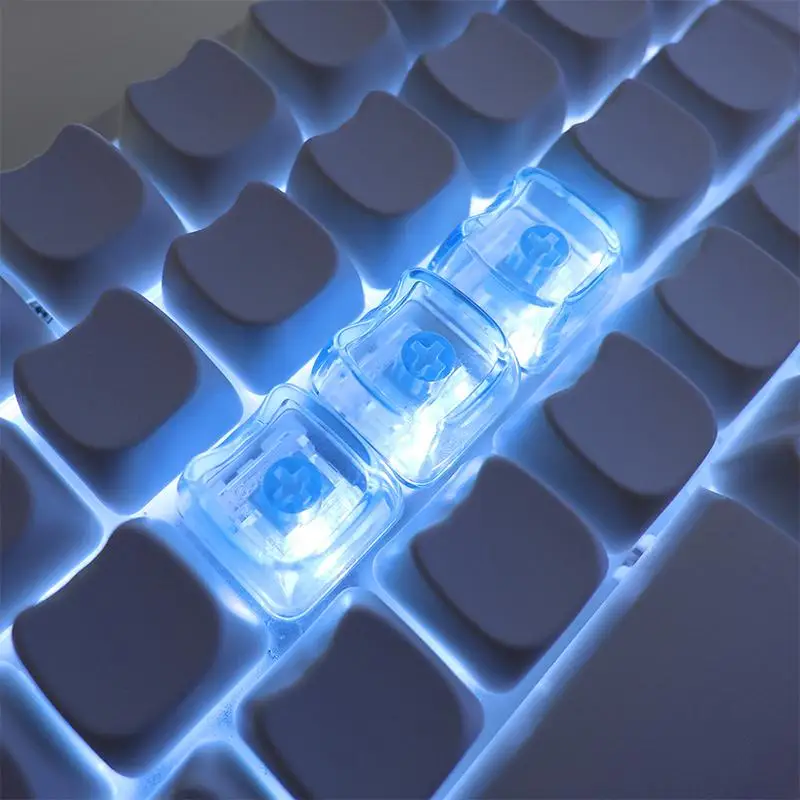 Cute Cat Transparent PBT Keycaps 10/20pcs 1U Blank MAO Profile for Gaming Keyboard Personalized Upgrade