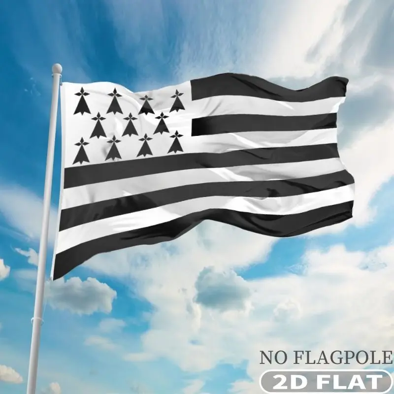 1pc 2D FLAT Outdoor Flag, Single Side 2D FLAT Printing Black And White Stripes With Triangles Flag Banner, Durable Polyester