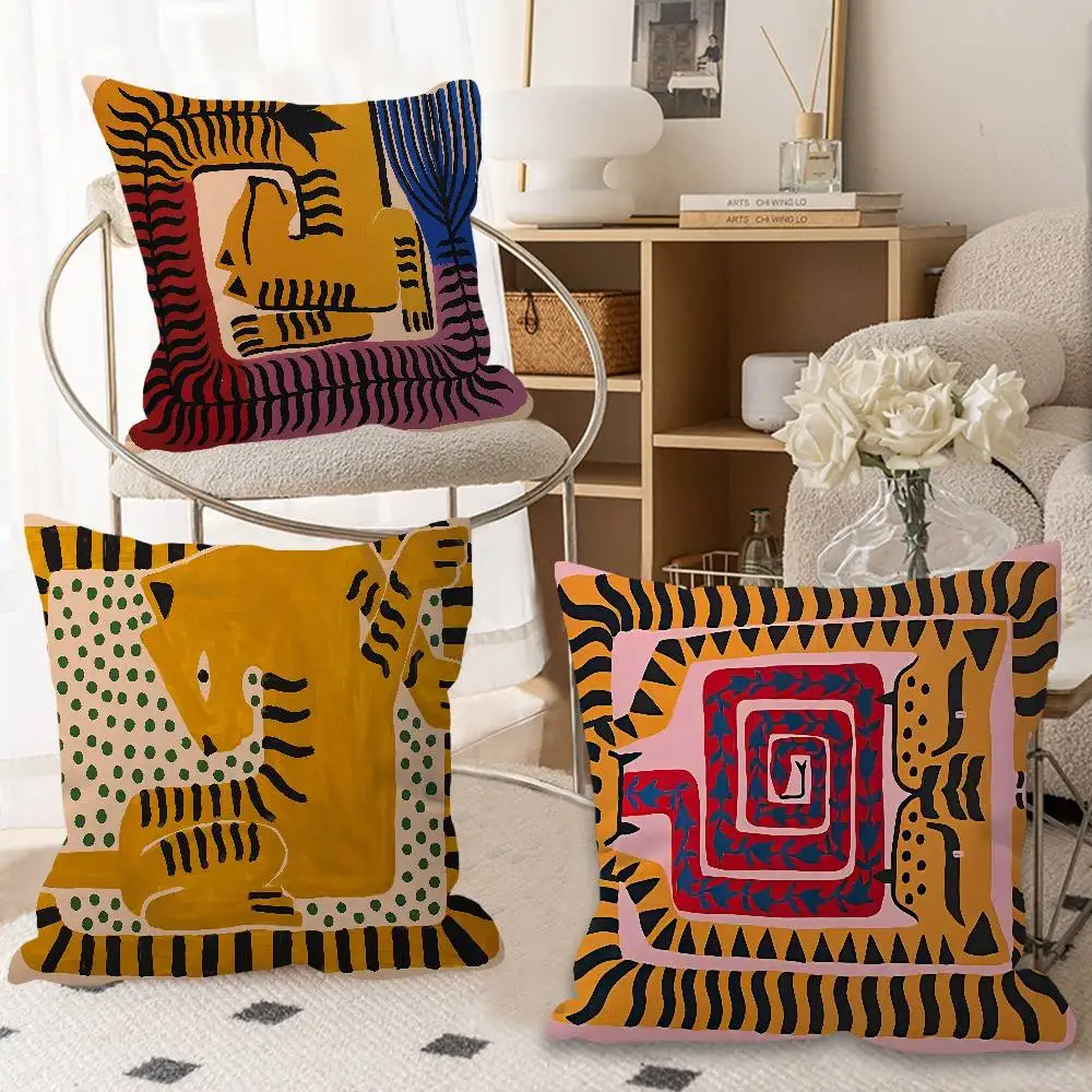Ancient Egypt Tiger Leopard Personalized picture text home decorative pillows Household Gifts 45x45cm