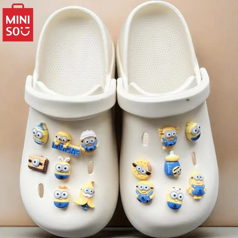 

Cartoon Miniso 1-7Pcs Shoes Charms Resin Shoe Accessories Diy Shoe Buckle For Clogs Sandal Garden Shoes Kids X-Mas Gifts